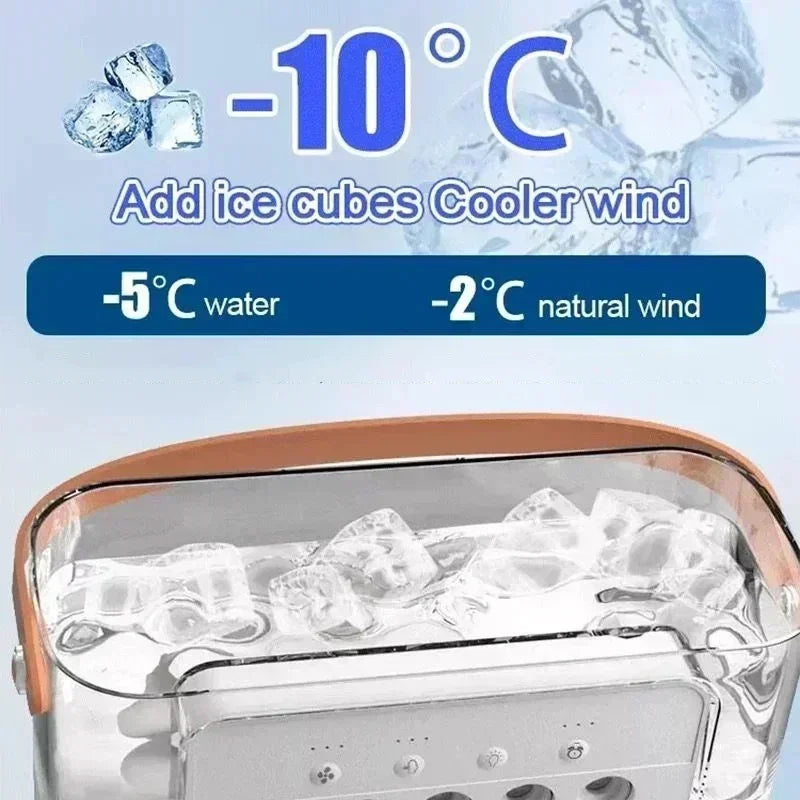 Ventilador 3 en 1 con Aire Acondicionado Portátil, Humidificador y Luz LED Nocturna - Ideal para Oficina y Hogar